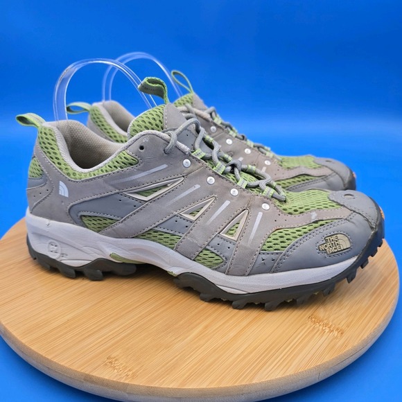 The North Face Hedgehog Vibram Hiking Shoes Sneakers‎ Gray & Green Women's 9 - Picture 1 of 10